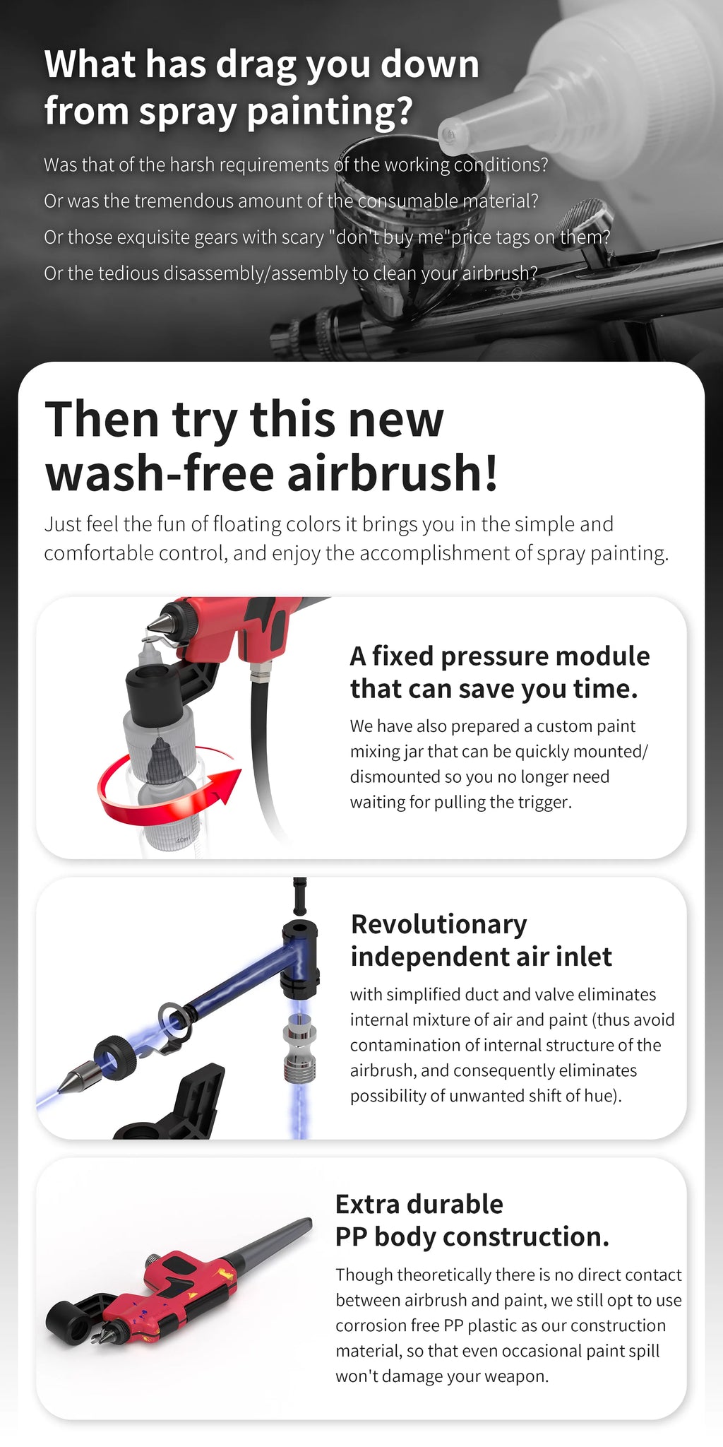 PT-AB Wash-Free Airbrush | DSPIAE | Tool