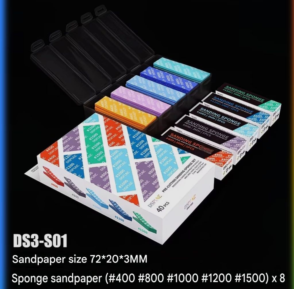 DS3-S01 pre-cut sanding sponge set | Dsipae | 40 Pieces