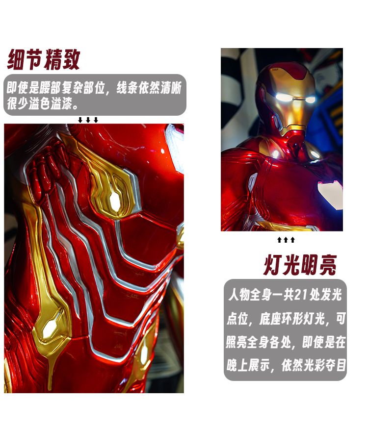 1:1 Life Size Iron Man MK 50. Statue {With Lights} (210Cm) | Marvel Cinematic Universe